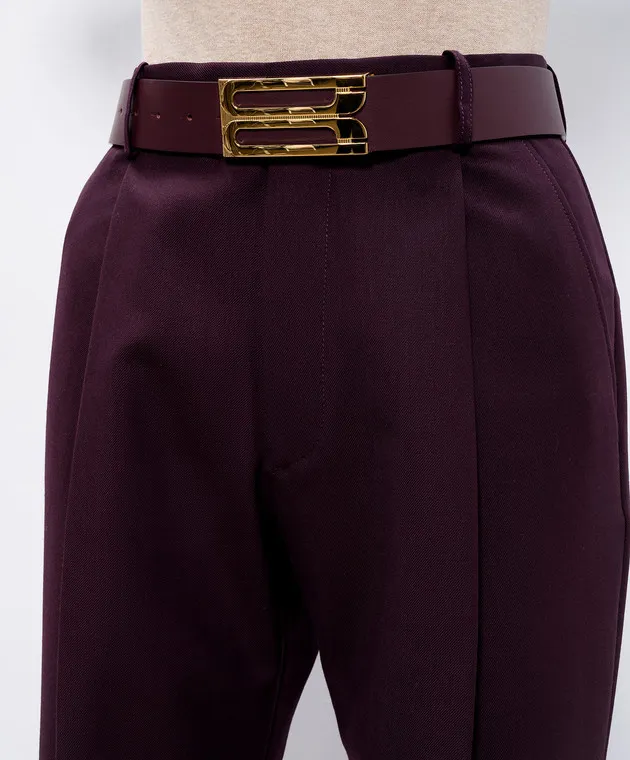 Victoria Beckham Jumbo Frame maroon leather belt