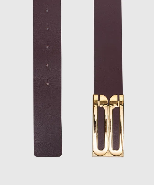 Victoria Beckham Jumbo Frame maroon leather belt