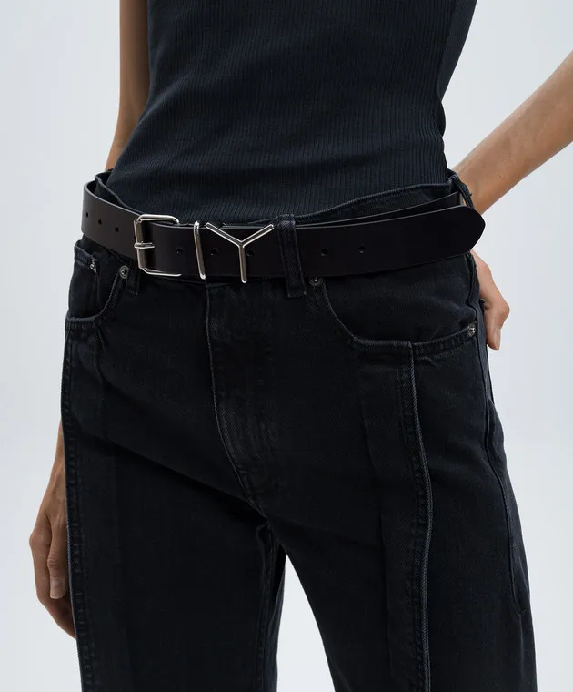 Y Project Black Leather Y Belt