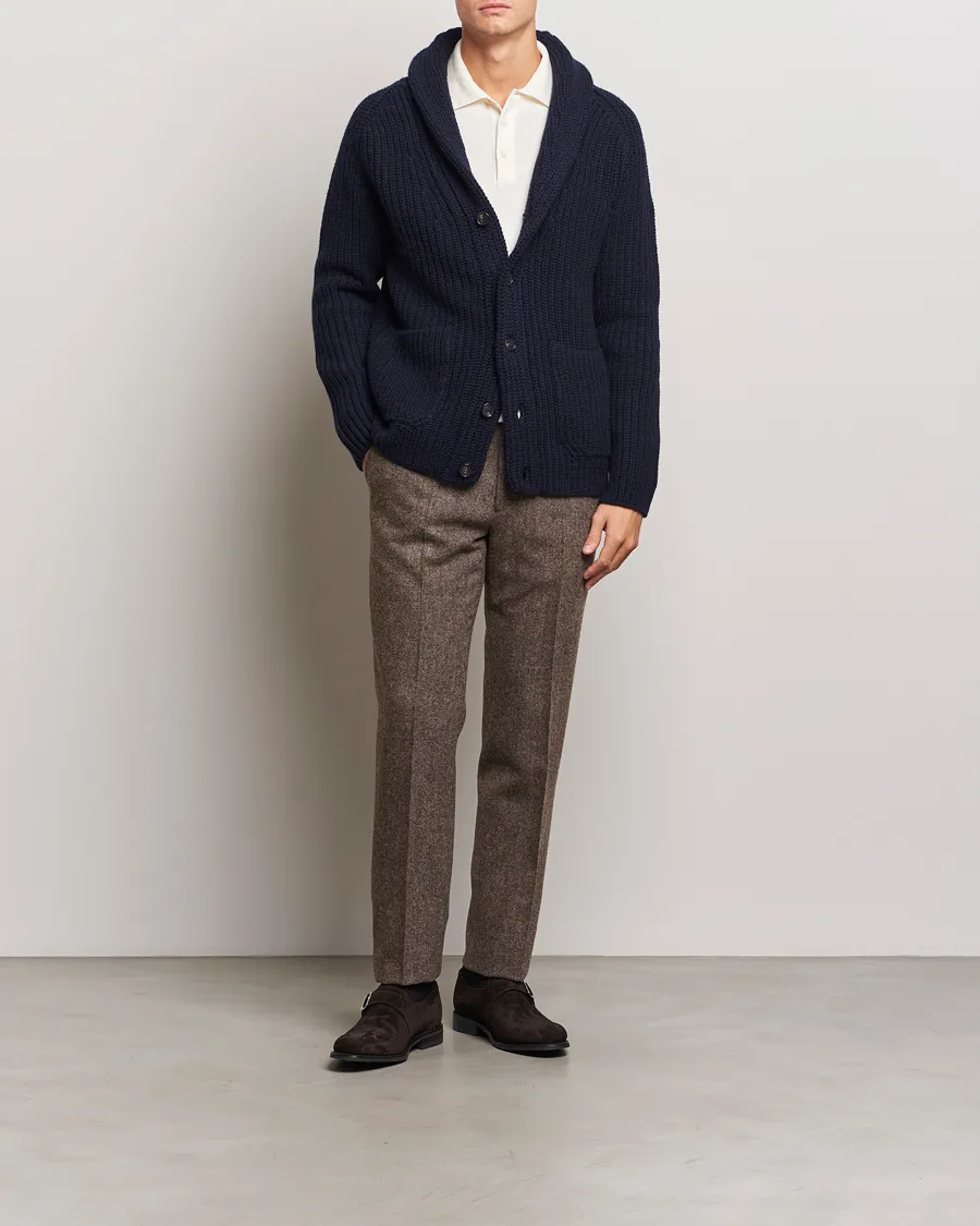 Zanone Shawl Collar Cardigan Navy