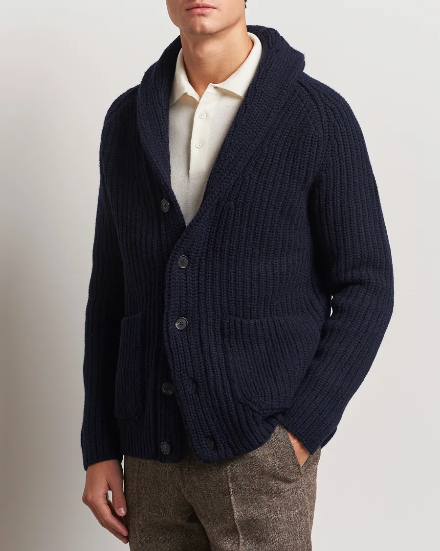 Zanone Shawl Collar Cardigan Navy