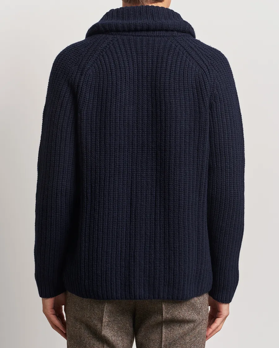 Zanone Shawl Collar Cardigan Navy