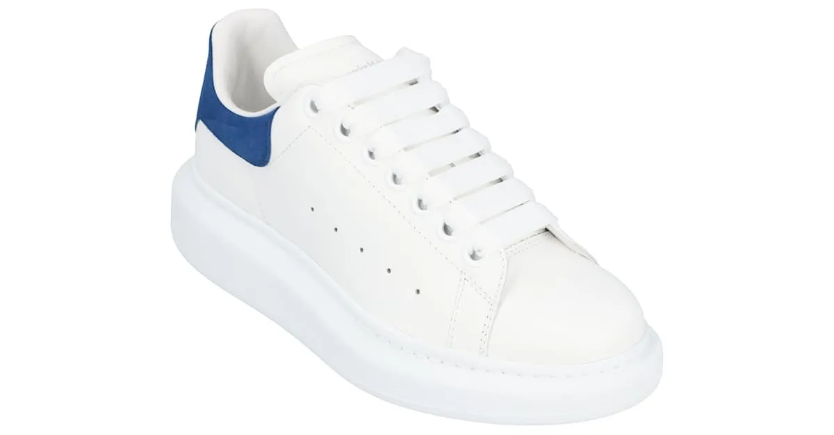 Zapatillas oversized para mujer Alexander McQueen 'Larry' en blanco/azul 