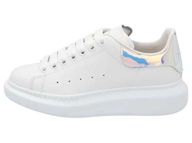 Zapatillas oversized para mujer Alexander McQueen 'Larry' en blanco/rosa shock 