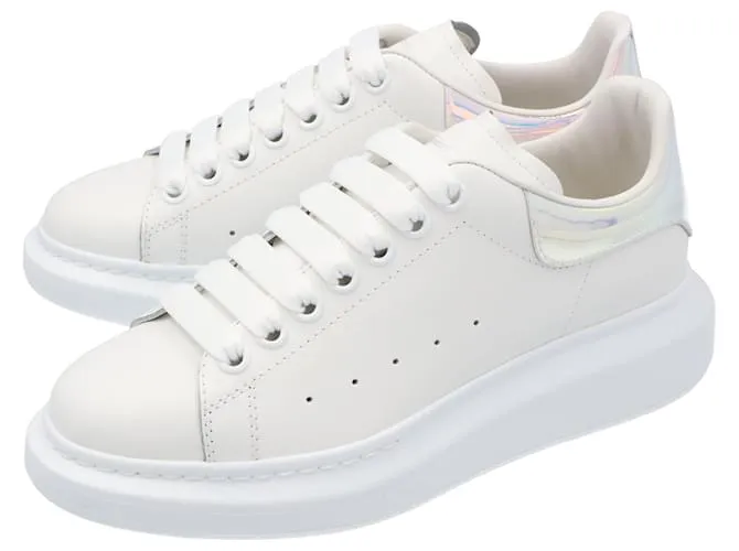 Zapatillas oversized para mujer Alexander McQueen 'Larry' en blanco/rosa shock 