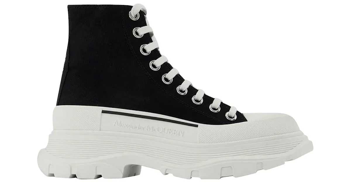 Zapatillas Tread - Alexander Mcqueen - Negro/Blanco - Cuero 